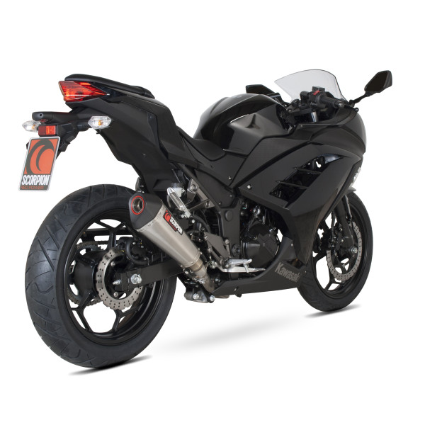 Scorpion Exhaust Kawasaki Ninja 300 (2012-17) / Z300 (2015-17) 2012 - 2017 Serket Taper Slip-on Brushed Stainless Steel Sleeve